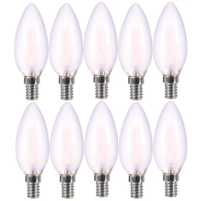 10 x LightMe LED Filament Leuchtmittel Kerze 4W = 40W E14 warmweiß 2700K DIMMBAR - Bild 1 von 2