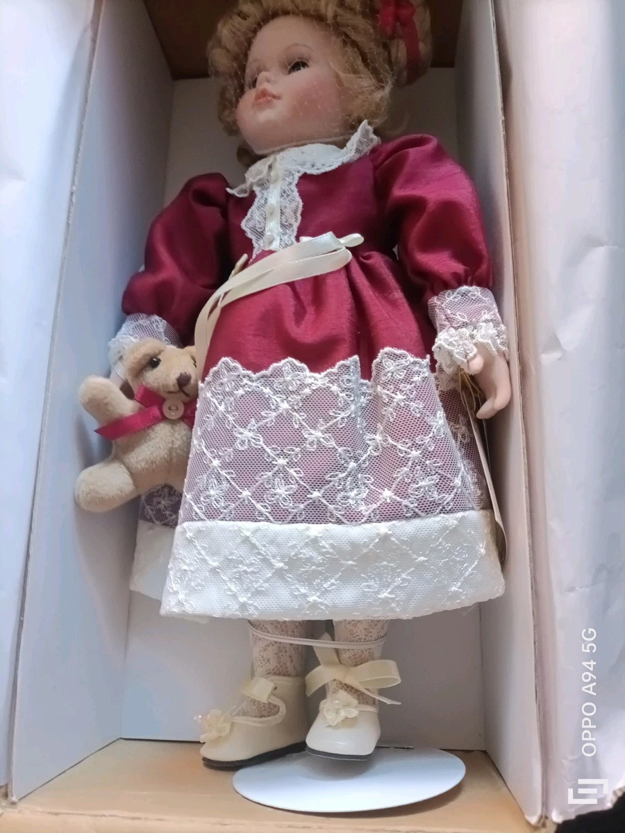 8-inch Porcelain Italian Doll - Handcrafted Standing Doll For Collection & Desktop Decoration