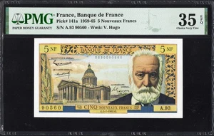 France 5 FIVE NF Nouveaux Francs P141a 1959-65 PMG35 Choice VF EPQ ATTRACTIVE - Picture 1 of 2