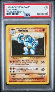 PSA 3 Machoke TRAINER DECK A #34 1999 Pokemon Game 123163843 - Picture 1 of 2