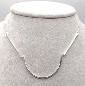 Lotus Schmuck Studio Sterlingsilber Weißgold gefüllt V-Ausschnitt Stab Halskette 16" - Bild 1 von 10