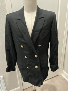 Chaqueta Blazer De Colección Talbots Para Mujer Azul Marino Lana Doble Pecho Talla 14 - Imagen 1 de 7