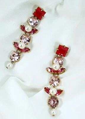 J Crew серьги жемчуг стразы кристалл капли серьги модные ювелирные изделия блеск - Изображение 1 из 4