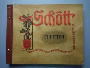 alter Hermann Schött Katalog Musterkatalog Weinetiketten Schnapsetiketten 1930er - Bild 1 von 24