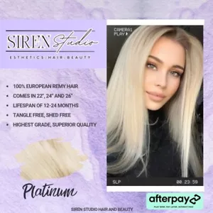 Virgin Remy Hair Genius Weft Tape I-tip 27” 100g Platinum Blonde Extensions - Picture 1 of 7
