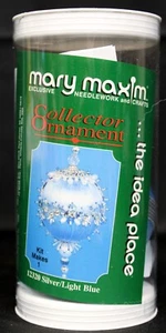 2001 Mary Maxim Collector Ornament Craft Kit Silver Light Blue Ball Pins Beads - Picture 1 of 6
