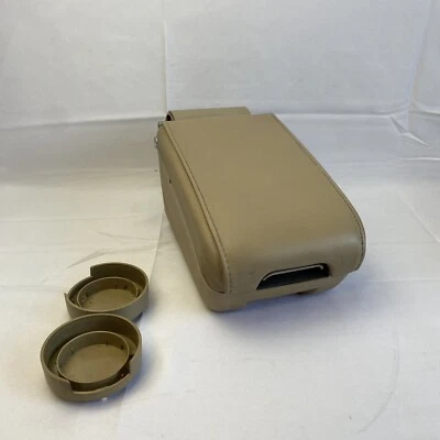 2003-2007 Cadillac CTS Center Console Lid Armrest Storage Bin Beige Tan Leather - Image 1 of 4