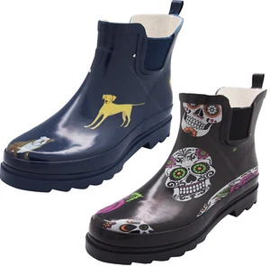 Norty Women Low Ankle Rain Boots Rubber Rainboot Shoe Bootie - Runs 1/2 size big - Picture 1 of 15