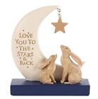 HARE, MOON & STAR Cute Boxed Gift  "Love You To The Stars and Back" 13.5cm NEW