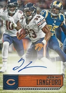 2016 Panini Prestige Jeremy Langford RC AUTO Chicago Bears Michigan - Picture 1 of 2