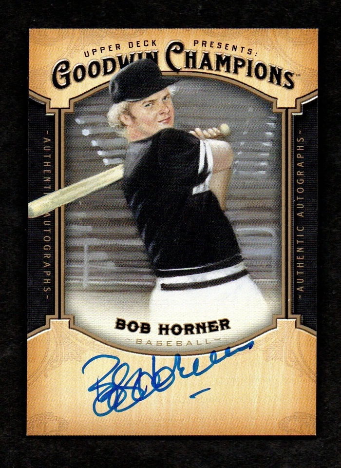 Autógrafo 2014 Goodwin Champions Bob Horner Atlanta Braves - Imagem 1 de 2