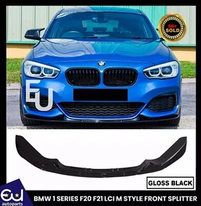 BUMPER FRONT SPLITTER LIP FOR BMW 1 SERIES F20 F21 LCI M STYLE 2015-2018 - Picture 1 of 8