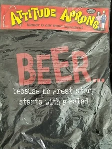 ATTITUDE APRONS "BEER...ECAUSE NO GREAT STORY STARTS WITH A SALAD"  - Picture 1 of 5