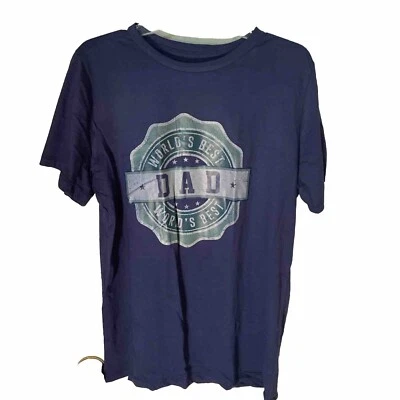 Camiseta azul manga corta Mission Ridge para hombre mediana Worlds Best Dad nueva Foto 1 de 4