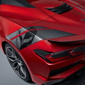 2022+ C8 Corvette Z06 Rear Graphics Jake & C8.R Logos Carbon Flash Metallic - Picture 1 of 5