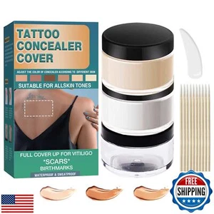 Tattoo Cover Up Makeup, Waterproof Concealer, 2 Colors, Professional Scar and - Picture 1 of 5