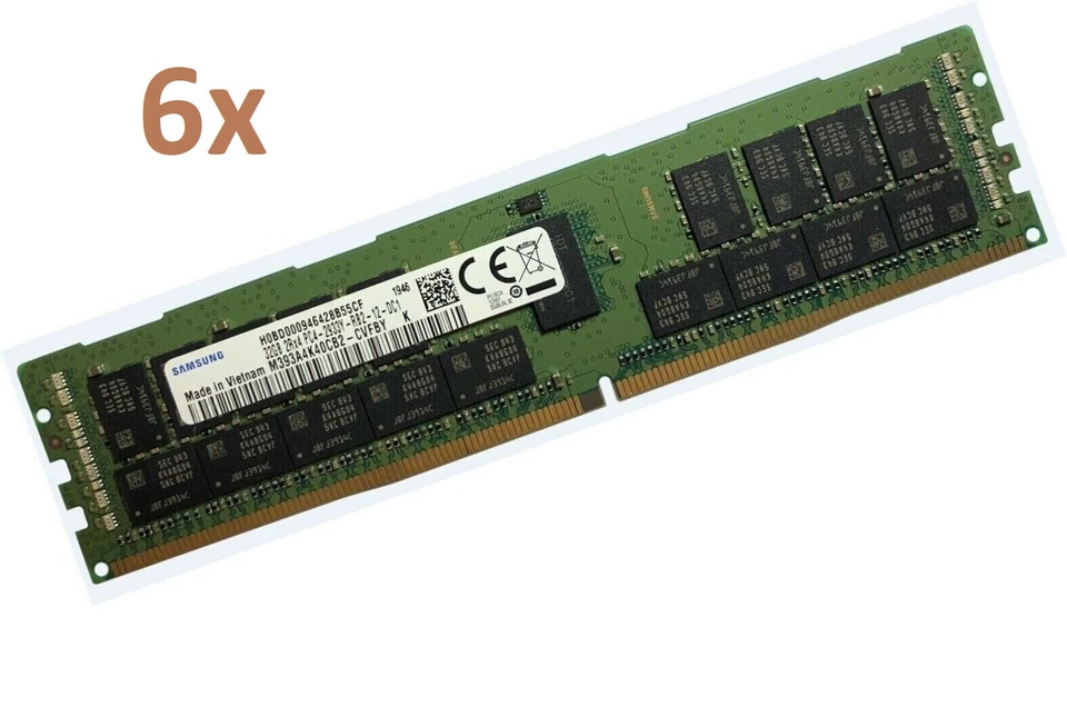 6x 32GB 192GB 2933MHz DDR4 ECC REG PC4 RAM PC4-2933Y-R für Apple MacPro 7,1 - Bild 1 von 1