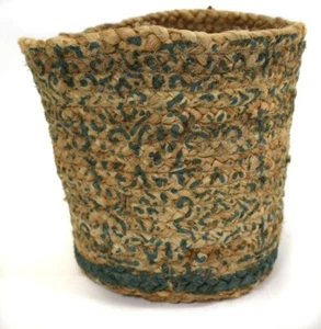 HANDMADE WOVEN BRAIDED SUSTAINABLE AZTEC STYLE JUTE COVER UP PLANTER POT BASKET - Picture 1 of 1