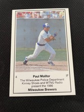 PAUL MOLITOR MILWAUKEE POLICE ODD BALL BREWERS 1986 BASEBALL CARD