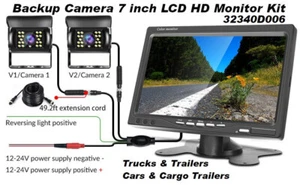 7 inch LCD Monitor Backup Camera for Truck Rv Trailer, 18 IR LED Night Vision - Picture 1 of 11
