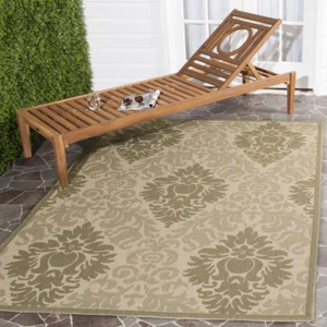SAFAVIEH Outdoor CY2714-1E01 Courtyard Natural / Olive Rug - Picture 1 of 18