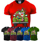 Reindeer Christmas Truck Funny Men's T-Shirt Santa Xmas USA Tee New Gift S-3XL