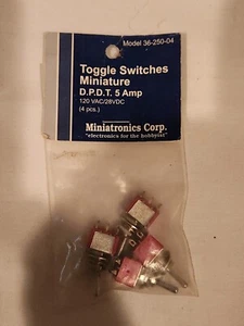 Miniatronics 36-250-04 Toggle DPDT 5AMP 120V 4 Pack - Picture 1 of 2