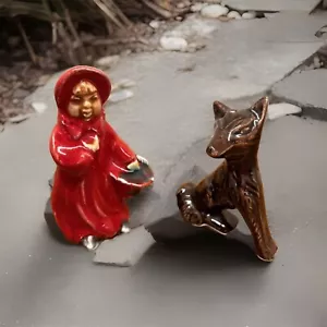 Cappuccetto Rosso in ceramica e lupo scuoti sale e pepe vintage - Foto 1 di 6