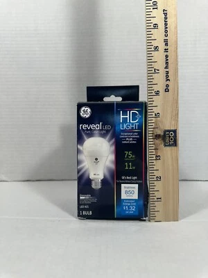 GE Reveal 11 = 75 Watt 75w A21 LED 850 Lumens Pure Clean Light Bulb - Image 1 of 4
