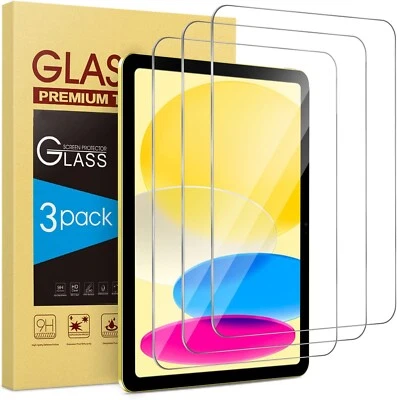 3x For Apple iPad 10th Gen 2022 10.9 inch HD Premium Tempered Screen Protector - Image 1 of 4