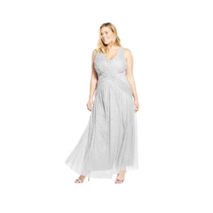Maxi abito senza maniche Little Mistress Curve CURVE scollo a V - grigio taglia 20 - Foto 1 di 2