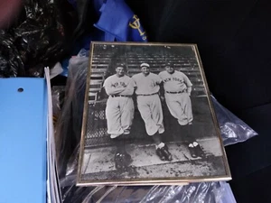 Foto con cornice Babe Ruth Lou Gehrig Jimmie Foxx 8X10 - Foto 1 di 2
