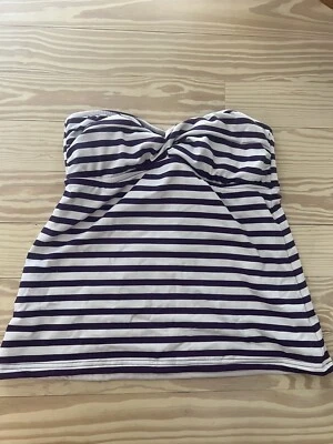 Mossimo Size Small Tankini Top Size Small Purple White Striped - Image 1 of 3