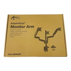 Alera AdaptivErgo Triple Monitor Arm with USB for 32″ Monitors Black 3 Arm - Imagen 1 de 8