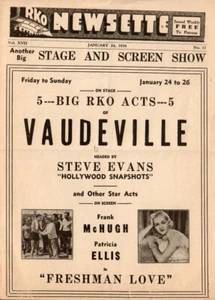 Vaudeville  Acts Original RKO Newsette Movie Theater  Herald 1936 - Picture 1 of 3