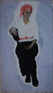 Ukrainian Oil Painting realism female portrait woman in kerchief   - Picture 1 of 8