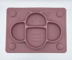Toddler Pink Bumblebee Silicone Suction Divided Plate - Picture 1 of 6