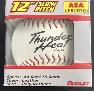 Dudley 12 inch ZN Thunder Slow Pitch Leather .44 ASA Certified Softball Vf5 - Picture 1 of 7
