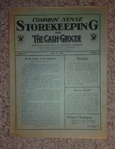 Vintage Magazine COMMON SENSE STOREKEEPING & THE CASH GROCER 6/16/ 1934 - Imagen 1 de 2