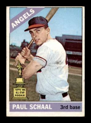 1966 Topps Béisbol Paul Schaal #376 California Angels Pliegue Foto 1 de 2
