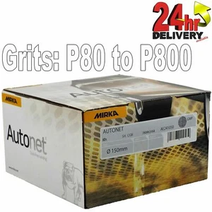 Mirka Autonet 150 mm P80 - P500 Granos Caja Disponible 50 6" Discos de Lijado Abrasivos - Imagen 1 de 8