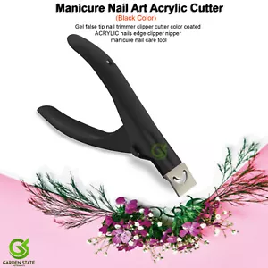 Black Acrylic False Nail Clipper Cutter Fake Nail Trimmer Artificial Nails Art - Picture 1 of 2