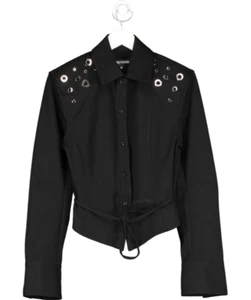 WRSTBHVR Black Bonnie Eyelet Blouse UK S - Bild 1 von 3