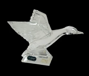 JG Durand Lead Crystal Flying Duck Bird Figurine Paperweight France - Picture 1 of 10