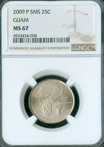 2009 P GUAM QUARTER NGC MS67 SMS * - Picture 1 of 2