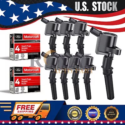 Set of 8 Ignition Coil & Motorcraft Platinum Spark Plug for Ford F150 5.4L FD503 - Image 1 of 4