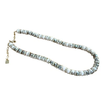 Park Lane Pink Gray Moonstone Rhinestone Bead Gold Adjustable Necklace Formal - Image 1 of 4