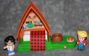 Working Fisher Price Little People A-Rahmen Hütte Camping Lagerfeuer Spielset 2 Figuren - Bild 1 von 10