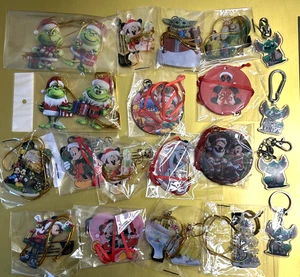 Disney Bundle Pack (22) Christmas Ornaments & Key Chain or Car Mirror Dangler - Picture 1 of 20