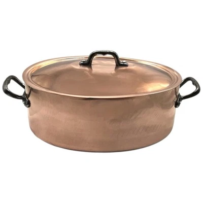 Casseruola francese in rame con coperchio - Stockpot - arredo cucina country - Immagine 1 di 4